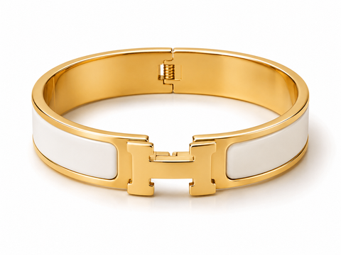 Браслет у стилі Herm&egrave;s Clic H (White) J006 фото