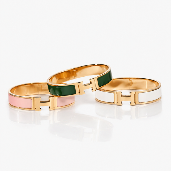 Браслет у стилі Herm&egrave;s Clic H (Pink) J007 фото